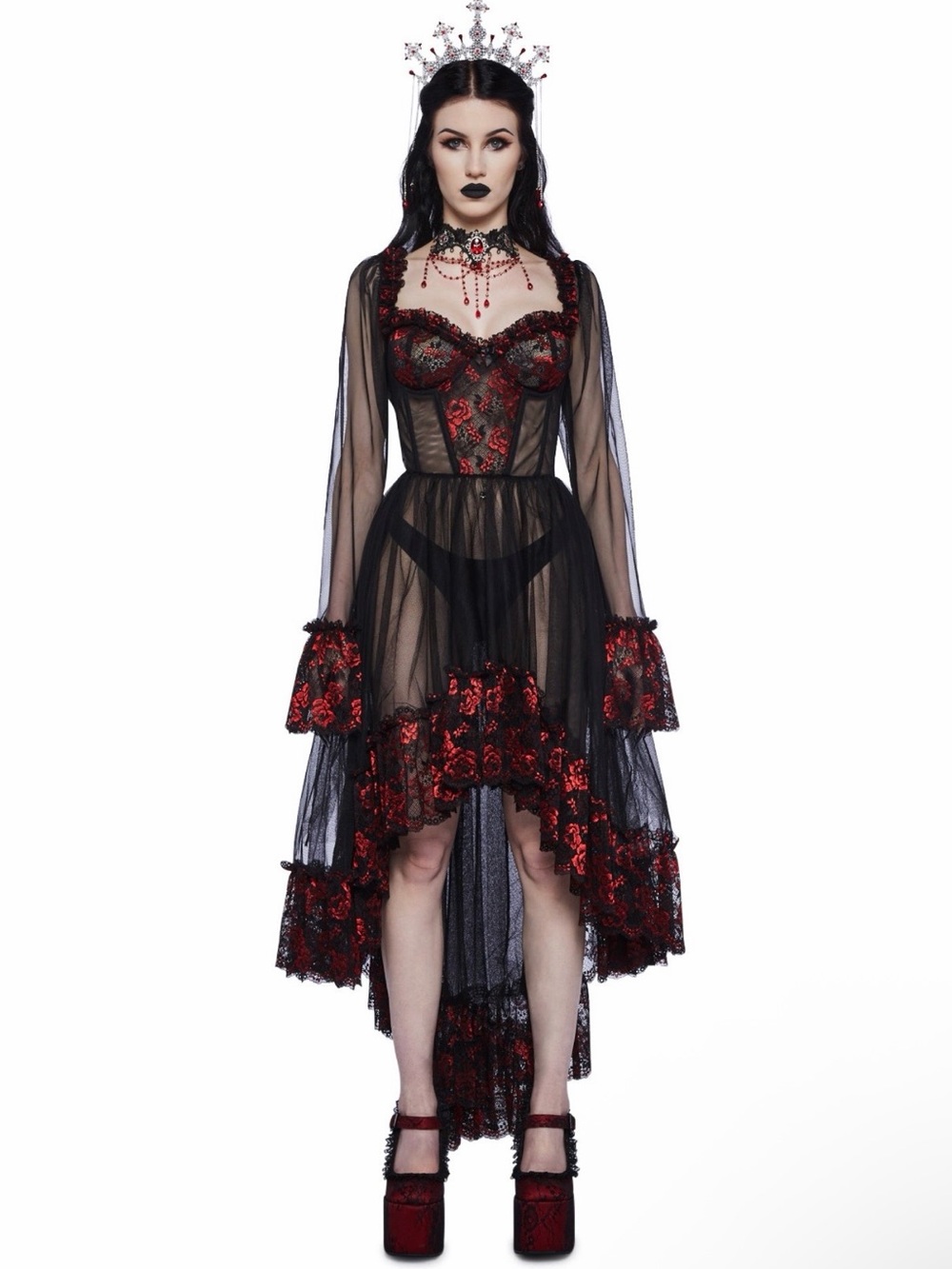 WIDOW DANCE WITH DEATH HIGH-LOW DRESS
